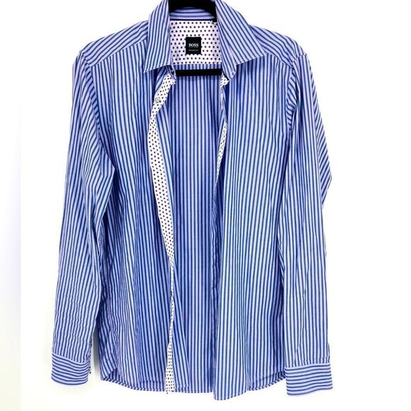 Boss Hugo Boss Men’s Regular Fit Striped Shirt S - Picture 1 of 6